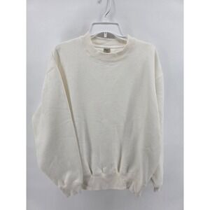 Cream Ivory Crewneck Sweatshirt 100% Cotton Basic